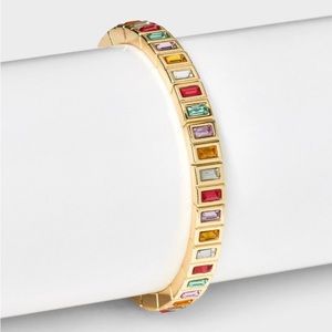 SUGARFIX by BaubleBar Gold  Mixed
Pink Baguette Stretch Bracelet NWT